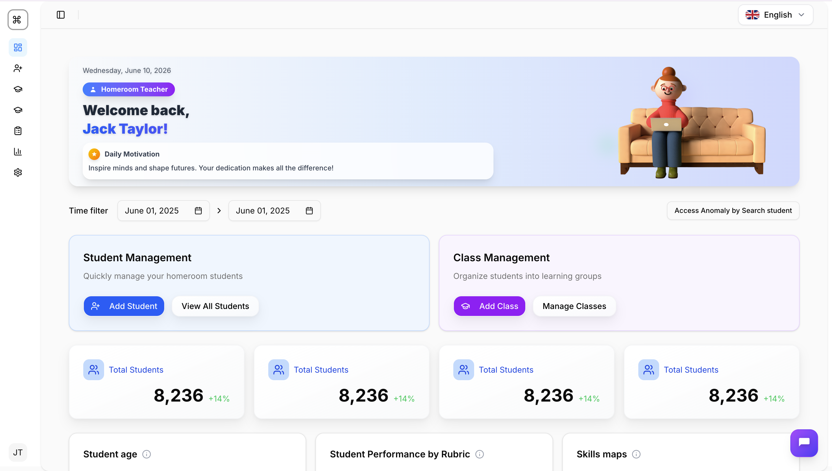 Moodle dashboard